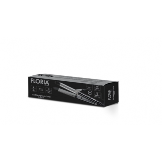 Placa 2 in 1 Floria ZLN9426 pentru indreptat si ondulat parul, temperatura maxima de 200 grade, 43W, Negru
