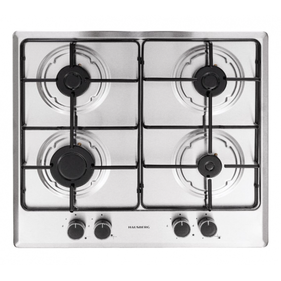 Plita incorporabila Hausberg HB 555, Gaz, 4 arzatoare, Sistem siguranta, Inox