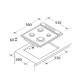 Plita incorporabila Hausberg HB 555, Gaz, 4 arzatoare, Sistem siguranta, Inox