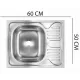 Chiuveta bucatarie pentru masca SANITEC S402S, 60x50 cm, Cuva Stanga, 0.4 mm, Inox Chiuveta bucatarie pentru masca SANITEC S402S, 60x50 cm, Cuva Stanga, 0.4 mm, Inox