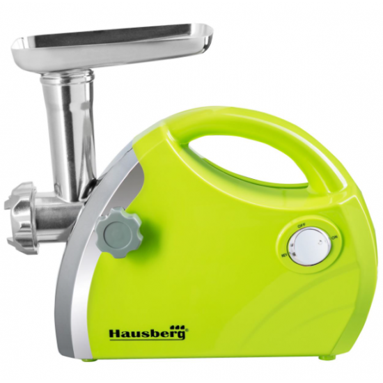 Masina de tocat carne Hausberg HB-3430VR, Inox , 1800 W, motor cupru - Verde