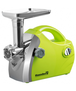 Masina de tocat carne Hausberg HB-3430VR, Inox , 1800 W, motor cupru - Verde