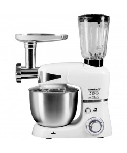 Robot de bucatarie multifunctional All-in-one Hausberg HB-7605AB, 1000 W, mixer/blender/tocat carne, Alb
