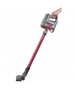 Aspirator de mana si vertical Hausberg HB-2028RS, 2 in 1, fara sac, clasa energetica A, 2 viteze, multifunctional birou, auto, acasa, autonomie 30 min, multisuprafete, accesorii incluse, multifunctional, usor, rosu