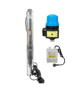 Kit hidrofor electronic cu pompa submersibila Zinith Italiy - 3STM122, 1.25 Kw, refulare 140m, Presostat electronic automat LPC-2 Kit hidrofor electronic cu pompa submersibila Zinith Italiy - 3STM122, 1.25 Kw, refulare 140m, Presostat electronic automat LPC-2