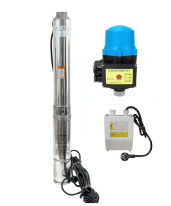 Kit hidrofor Zinith Italiy - electronic cu pompa submersibila  4STM807, 1.65 Kw, refulare 80m, Presostat electronic automat LPC-2