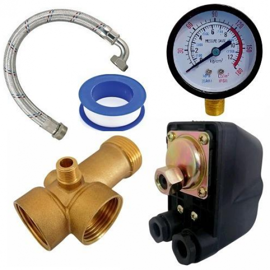 KIT Hidrofor Zinith Italiy  80L cu Pompa submersibila 4STM211, 1.3KW, 116 l/min, inaltime refulare 128m, Sistem complet