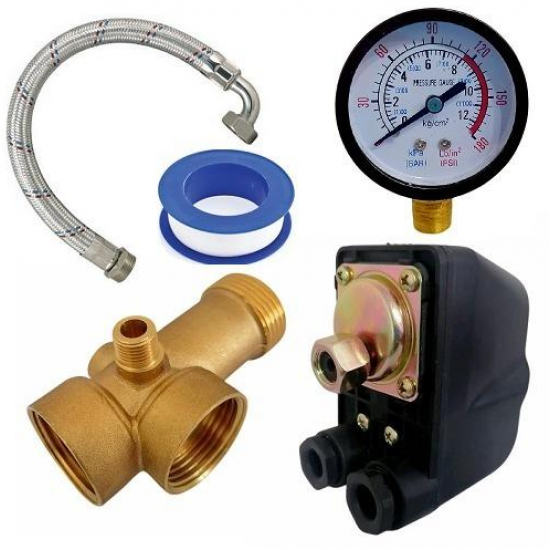 KIT Hidrofor Zinith Italiy  80L cu Pompa submersibila  3STM122, 1.25KW, 100 l/min, inaltime refulare 140m, Sistem complet