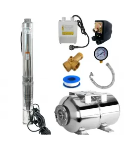 Kit Hidrofor 24L Zinith Italy Inox cu Pompa submersibila 4STM211, 1.3KW, 128m, 116 l/min, 1 tol (25mm), Sistem premium complet Kit Hidrofor 24L Zinith Italy Inox cu Pompa submersibila 4STM211, 1.3KW, 128m, 116 l/min, 1 tol (25mm), Sistem premium complet