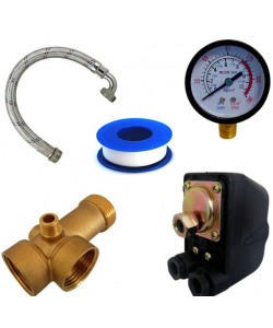 Kit Hidrofor 24L Zinith Italy Inox cu Pompa submersibila 4STM211, 1.3KW, 128m, 116 l/min, 1 tol (25mm), Sistem premium complet