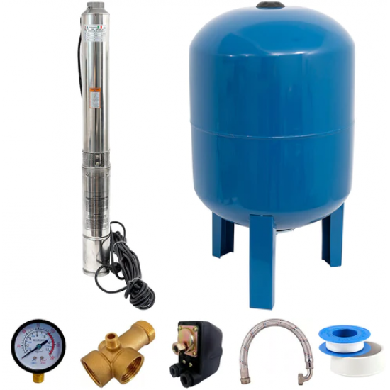 KIT Hidrofor Zinith Italiy 100L cu Pompa submersibila  4STM508, 1.65W, 200 l/min, inaltime refulare 100m, Sistem complet