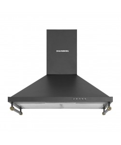 Hota decorativa Hausberg HB-1505RST, Putere absorbtie 450 m3/h, 1 motor, 60 cm otel inoxidabil, Negru Rustic