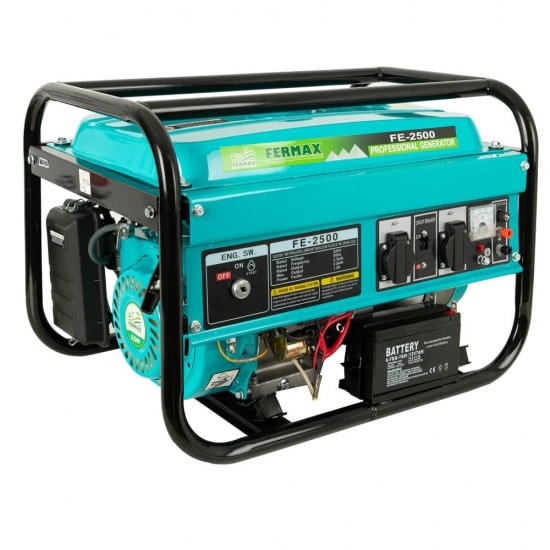 Generator electric pe benzina, FERMAX FE-2500, 2500W, 6.5Cp, pornire electrica