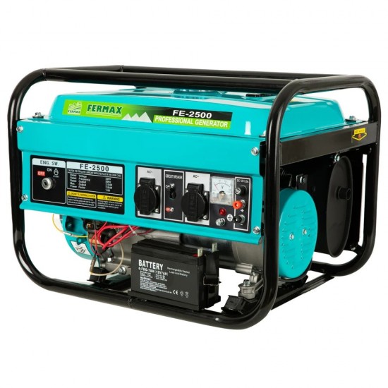 Generator electric pe benzina, FERMAX FE-2500, 2500W, 6.5Cp, pornire electrica