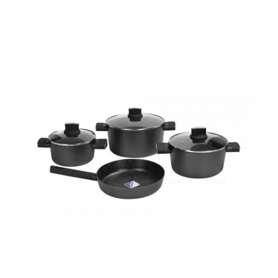 Set de oale Zilan ZLN0942 Negru, cu 9 piese, invelis din marmura si manere fine la atingere