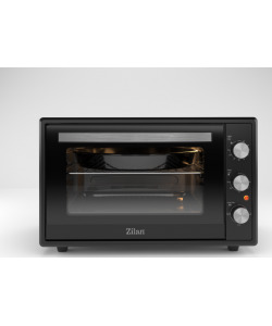 Cuptor electric , Putere 2000W, Capacitate 65L, Geam dublu, Timer, Termostat, 3 trepte putere, interior emailat, Negru  Zilan ZLN2433