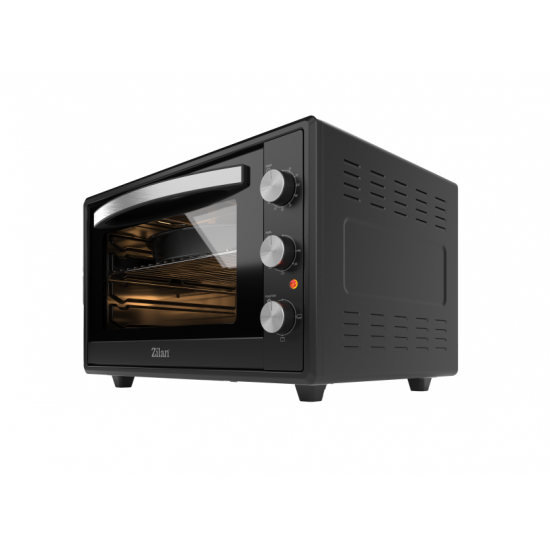 Cuptor electric , Putere 2000W, Capacitate 65L, Geam dublu, Timer, Termostat, 3 trepte putere, interior emailat, Negru  Zilan ZLN2433