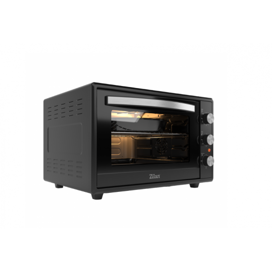 Cuptor electric , Putere 2000W, Capacitate 65L, Geam dublu, Timer, Termostat, 3 trepte putere, interior emailat, Negru  Zilan ZLN2433