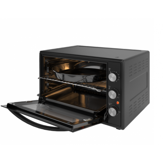 Cuptor electric , Putere 2000W, Capacitate 65L, Geam dublu, Timer, Termostat, 3 trepte putere, interior emailat, Negru  Zilan ZLN2433