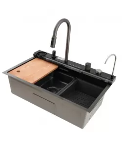 Chiuveta multifunctionala MH7546-SET-07 din inox nano black MIXXUS seria Decor