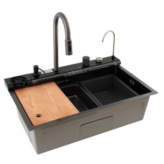 Chiuveta multifunctionala  MH7546-SET-07  din inox nano black MIXXUS seria Decor