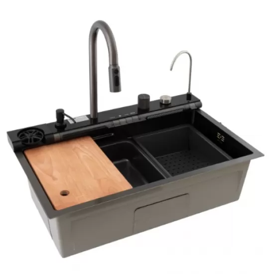 Chiuveta multifunctionala MH7546-SET-07 din inox nano black MIXXUS seria Decor