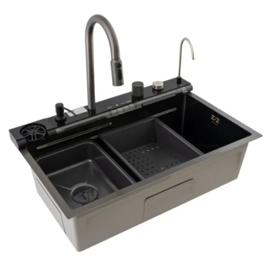 Chiuveta multifunctionala  MH7546-SET-07  din inox nano black MIXXUS seria Decor
