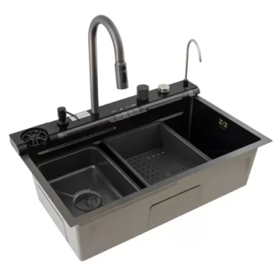 Chiuveta multifunctionala MH7546-SET-07 din inox nano black MIXXUS seria Decor