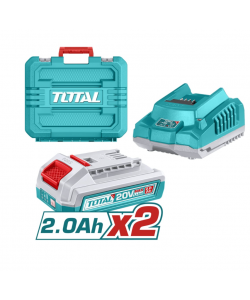 TOTAL - KIT COMBO 20V - FOARFECA DE CRENGI, MINI DRUJBA (INCLUDE 2 ACUMULATORI , 1 INCARCATOR)