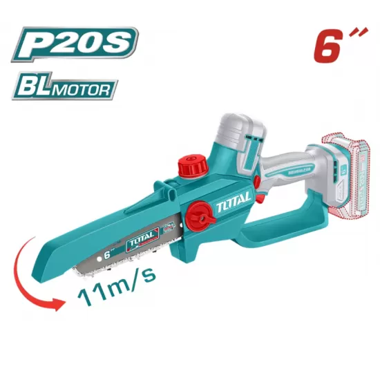 TOTAL - KIT COMBO 20V - FOARFECA DE CRENGI, MINI DRUJBA (INCLUDE 2 ACUMULATORI , 1 INCARCATOR)