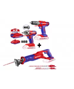 Pachet Fierastrau tip sabie + Set 2 buc. bormasina de insurubat si impact + 2 acumulatori 2.0AH + incarcator