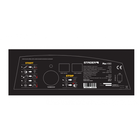 Stager PLUS-K180 Tun de aer cald, ardere directa, 51kW, motorina, 230V, 1060mc