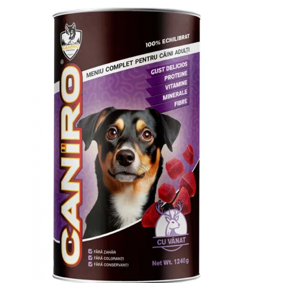 Hrana umeda pentru caini, carne de vanat, 1.24 kg  Caniro