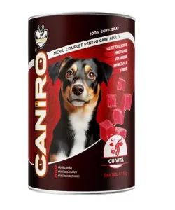 Hrana umeda pentru caini, carne de vita, 415 gr Caniro Hrana umeda pentru caini, carne de vita, 415 gr Caniro