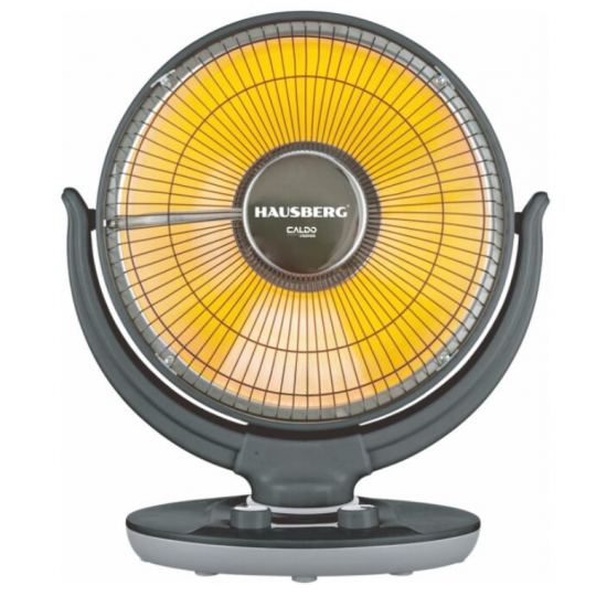Radiator electric halogen cu ventilator Hausberg HB-8809NG, 1000W, 2 trepte, oscilatie 70°, siguranta rasturnare
