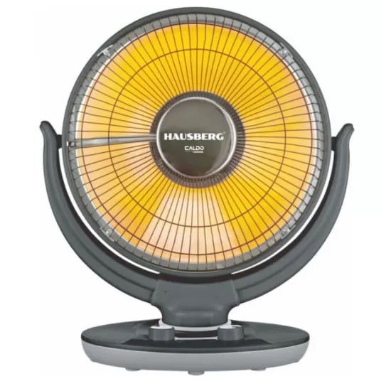 Radiator electric halogen cu ventilator Hausberg HB-8809NG, 1000W, 2 trepte, oscilatie 70°, siguranta rasturnare