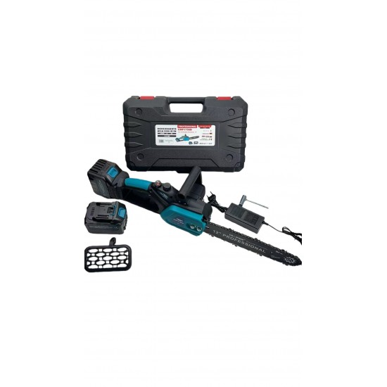 Mini drujba Campion cu 2 acumulatori 48V și lama de 12 inchi,culoare albastra