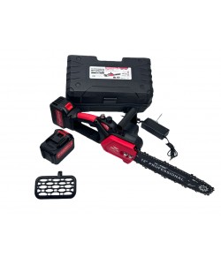 Mini drujba Campion cu 2 acumulatori 48V și lama de 12 inchi,culoare rosie