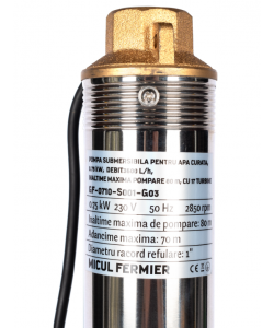 Pompa submersibila pentru apa curata Micul Fermier, 0.75KW, debit 3600l/h, inaltime maxima pompare 80m, 17 turbine