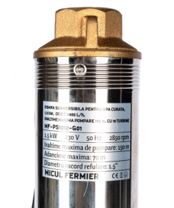 Pompa submersibila pentru apa curata , 1.5KW, debit 5400l/h, inaltime maxima pompare 150m, 19 turbine Micul Fermier