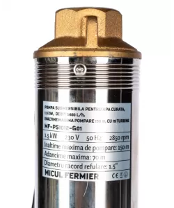 Pompa submersibila pentru apa curata , 1.5KW, debit 5400l/h, inaltime maxima pompare 150m, 19 turbine Micul Fermier