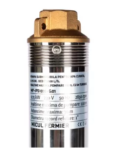 Pompa submersibila pentru apa curata 0.75KW, debit 3600l/h, inaltime maxima pompare 110m, 24 turbine Micul Fermier Pompa submersibila pentru apa curata 0.75KW, debit 3600l/h, inaltime maxima pompare 110m, 24 turbine Micul Fermier