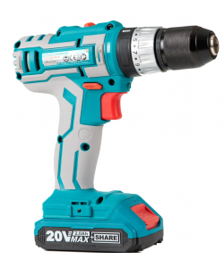 Masina de gaurit cu percutie si acumulator 20V-2.0Ah/LED Li-ion (2 acumulatori, 50 accesorii, canvas) 