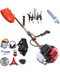 MOTOCOASA PE BENZINA ALFA 7* 7000 PROFESSIONAL, 8 ACCESORII INCLUSE, 12000RPM, 58CC, 7CP + Cultivator si Accesoriu tip fierastrau