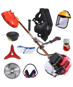 MOTOCOASA PE BENZINA ALFA 7* 7000 PROFESSIONAL, 8 ACCESORII INCLUSE, 12000RPM, 58CC, 7CP + Cultivator si Accesoriu tip fierastrau