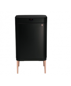 Cos de gunoi cu senzor Black Rose Collection, BerlingerHaus, Inox, 60 l, 76 x 42 x 30 cm, Negru