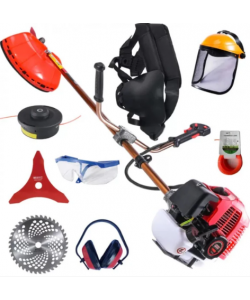 MOTOCOASA PE BENZINA ALFA 7* 7000 PROFESSIONAL, 8 ACCESORII INCLUSE, 12000RPM, 58CC, 7CP + Prasitoare si Cultivator