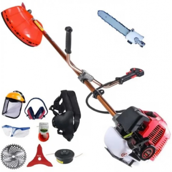 MOTOCOASA PE BENZINA ALFA 7* 7000 PROFESSIONAL, 8 ACCESORII INCLUSE, 12000RPM, 58CC, 7CP + ACCESORIU TIP FIERASTRAU