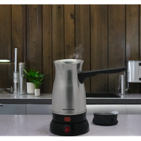 Ibric electric pentru cafea Hausberg HB-3815IN, Putere 800W, Capacitate 800 ml, Inox