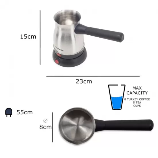 Ibric electric pentru cafea Hausberg HB-3815IN, Putere 800W, Capacitate 800 ml, Inox